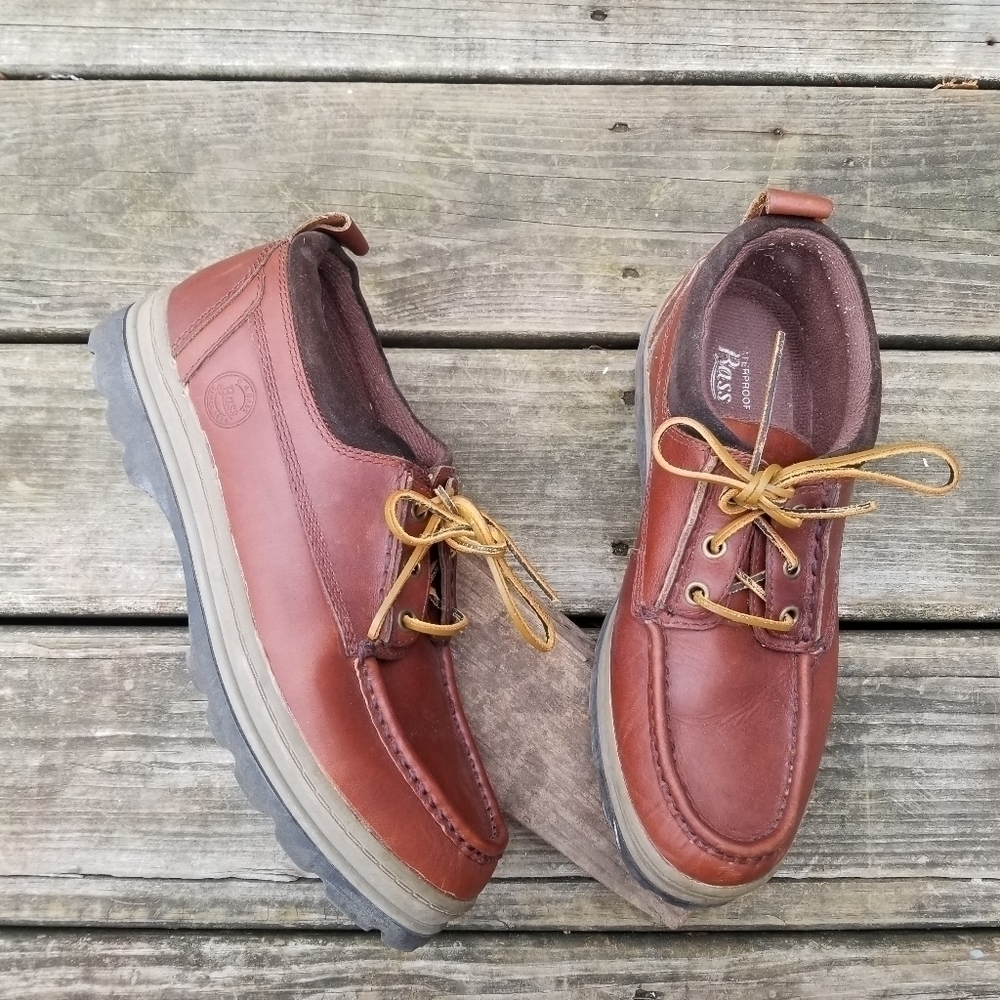 Vintage 90s y2k Bass Moc Toe‎ Moccasin Boat Shoes Waterproof Ankle Boots 9.5